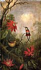 Martin Johnson Heade Passion Flowers and Hummingbirds 2 painting